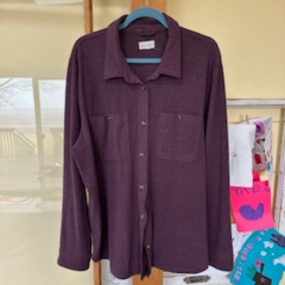 Burgundy Shirt Jacket - Picture 1 of 5